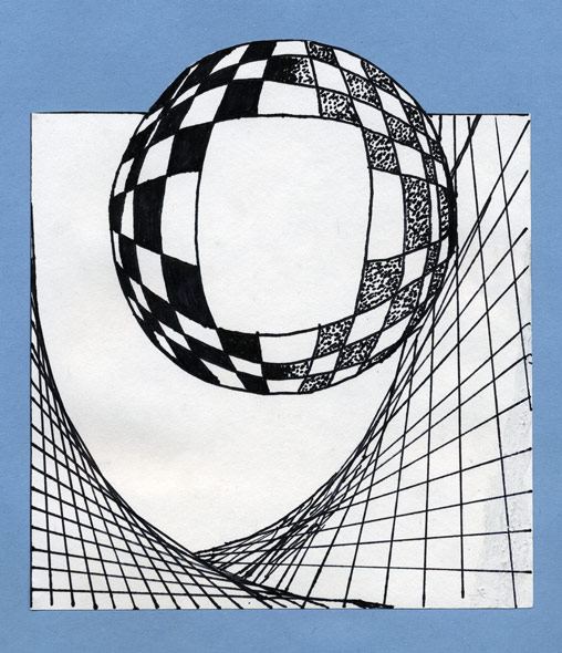 Unfortunately, this is inherently a visual work. There is no subtitute for being able to see this image. Sorry.